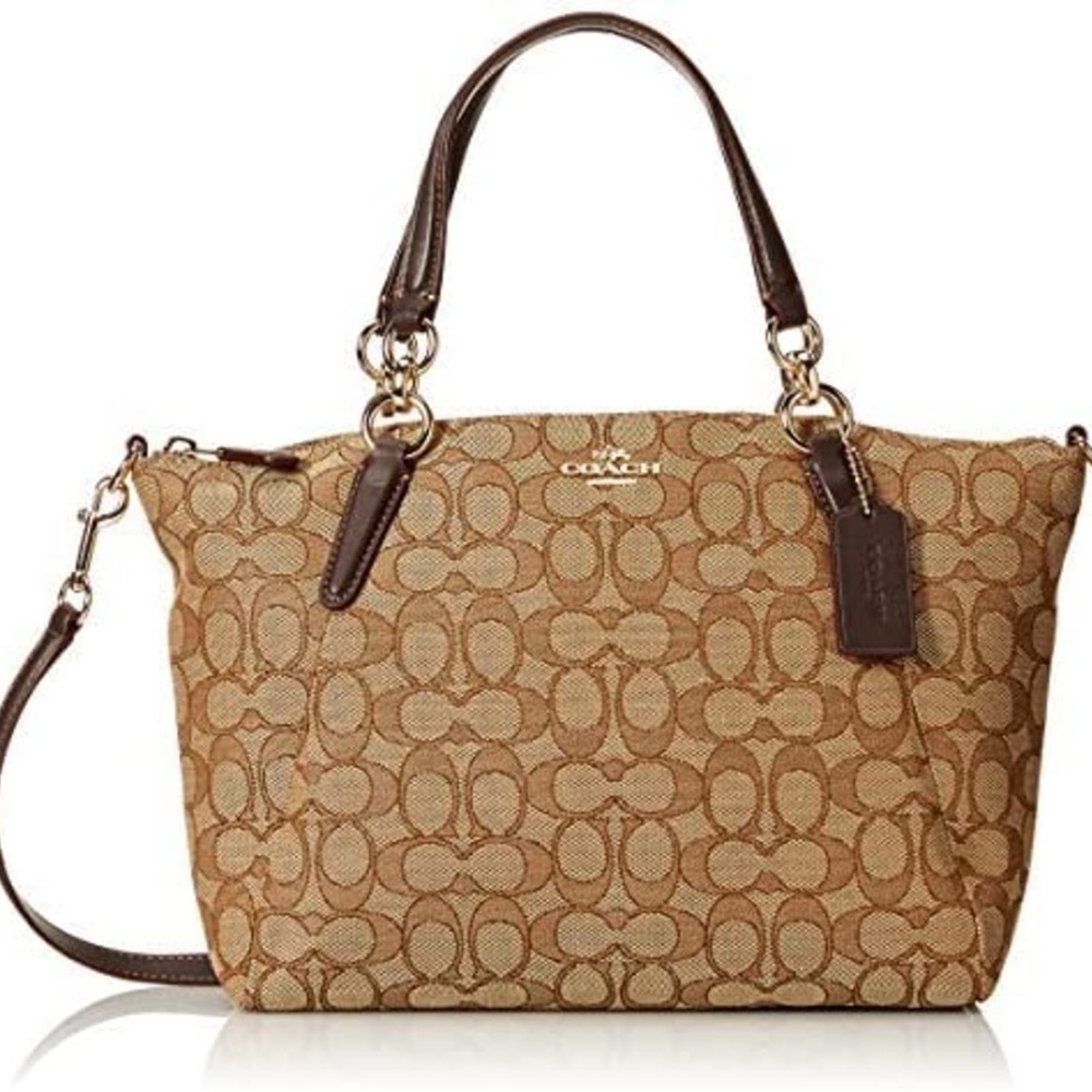 NEW WITH TAGS COACH WOMEN'S SMALL KELSEY SATCHEL KHAKI/BROWN BELOW $275 RETAIL
